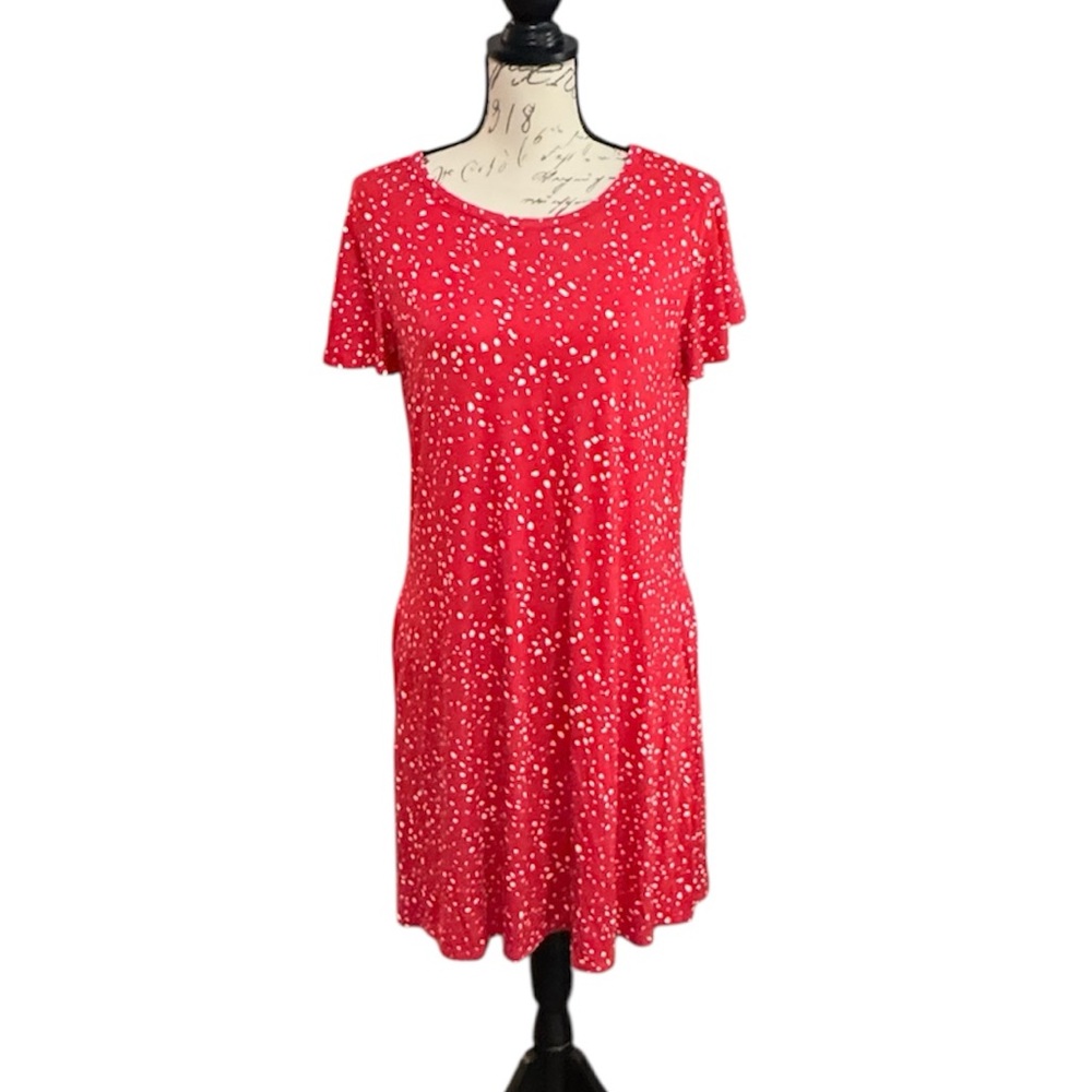 NWOT Maurices 24/7 Polka Dot Flutter Sleeve Mini Dress